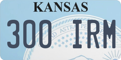 KS license plate 300IRM