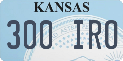 KS license plate 300IRO