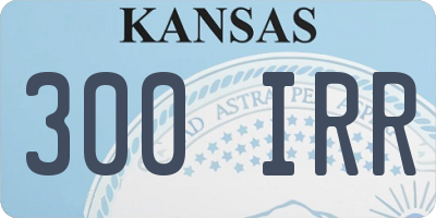 KS license plate 300IRR