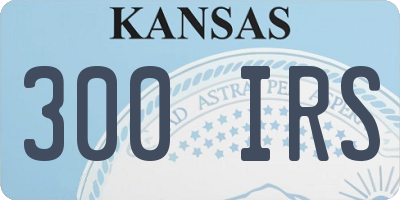 KS license plate 300IRS