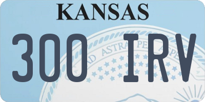 KS license plate 300IRV