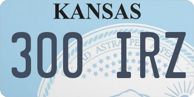 KS license plate 300IRZ