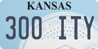 KS license plate 300ITY
