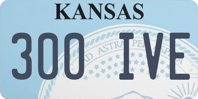 KS license plate 300IVE
