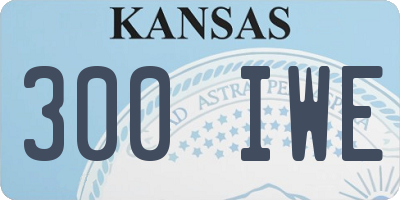 KS license plate 300IWE