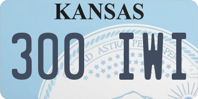 KS license plate 300IWI