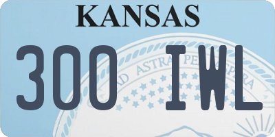KS license plate 300IWL