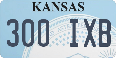KS license plate 300IXB