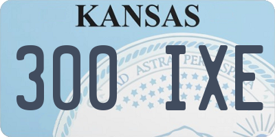 KS license plate 300IXE