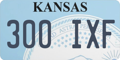 KS license plate 300IXF