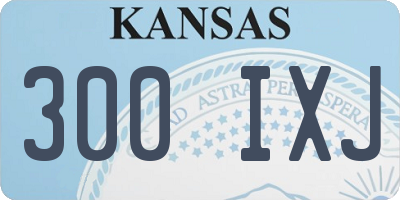 KS license plate 300IXJ