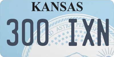 KS license plate 300IXN