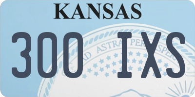 KS license plate 300IXS
