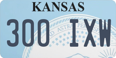 KS license plate 300IXW