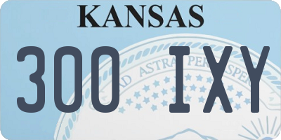 KS license plate 300IXY