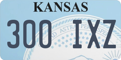 KS license plate 300IXZ