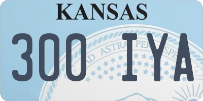 KS license plate 300IYA