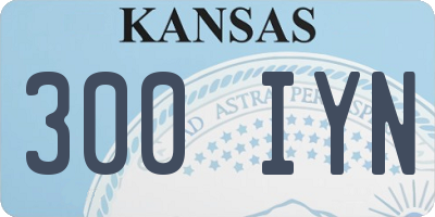 KS license plate 300IYN