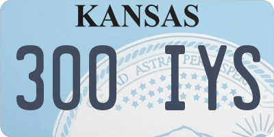 KS license plate 300IYS