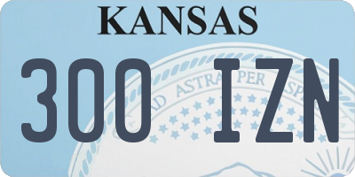 KS license plate 300IZN