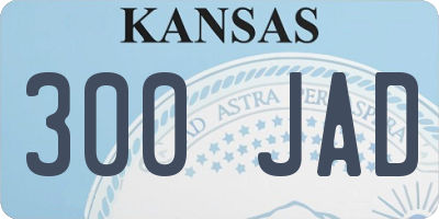 KS license plate 300JAD