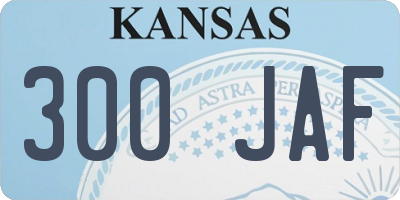 KS license plate 300JAF