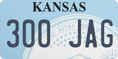 KS license plate 300JAG
