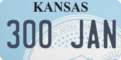 KS license plate 300JAN