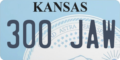 KS license plate 300JAW