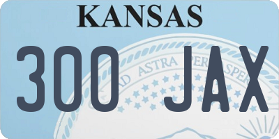 KS license plate 300JAX