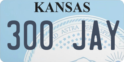 KS license plate 300JAY
