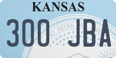KS license plate 300JBA
