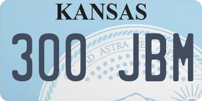 KS license plate 300JBM