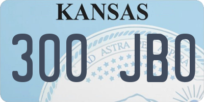 KS license plate 300JBO