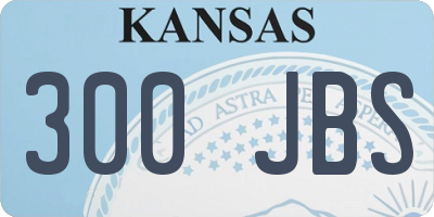 KS license plate 300JBS