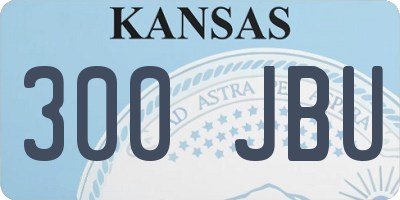 KS license plate 300JBU