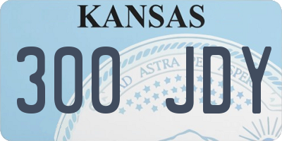 KS license plate 300JDY