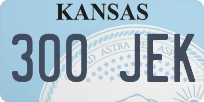 KS license plate 300JEK