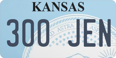 KS license plate 300JEN