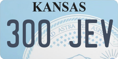 KS license plate 300JEV