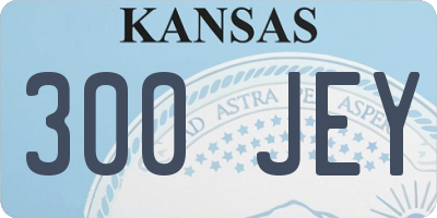 KS license plate 300JEY