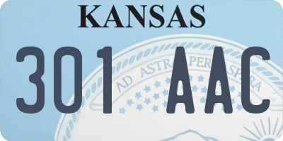 KS license plate 301AAC