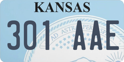 KS license plate 301AAE