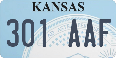 KS license plate 301AAF