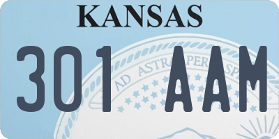 KS license plate 301AAM