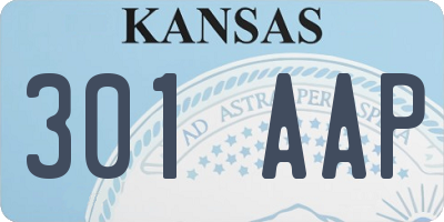 KS license plate 301AAP