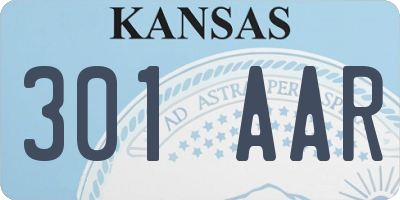 KS license plate 301AAR