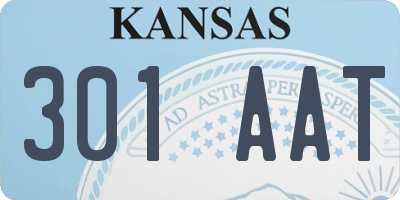 KS license plate 301AAT