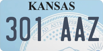 KS license plate 301AAZ