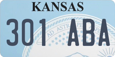 KS license plate 301ABA